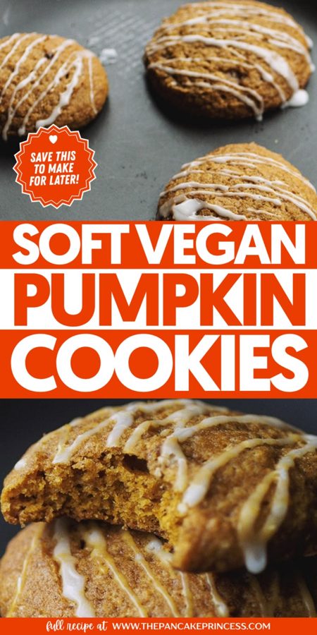 Soft vegan pumpkin cookies pin