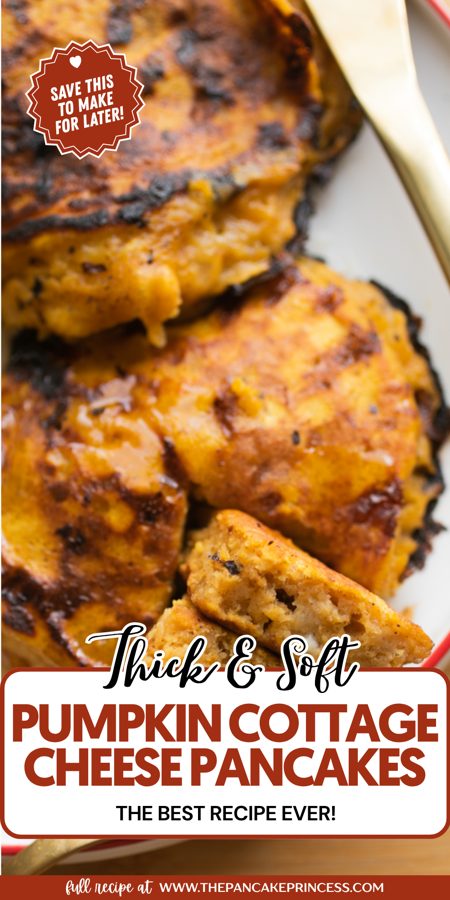 Pumpkin cottage cheese pancakes pin